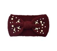 Bandeau Oreille Femme Pearl Bow Knitted Headbands Winter Ear Warmer Cross Headwrap Turban Wide Brim Headwear For Women Girls Hair Accessories(Color-08)