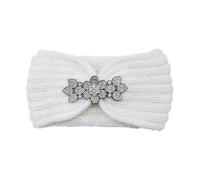 Bandeau Oreille Femme Rhinestone Headband Elastic Ear Warmer Knitted Headwrap Turban Wide Brim Headwear For Women Girl Winter Hair Accessories(Color-02)
