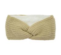 Bandeau Oreille Femme Wide Cross Fleece Lined Knitted Headbands For Woman Solid Warm Hairband Elastic Sports Yoga Headwear Hair Accessories(Beige)