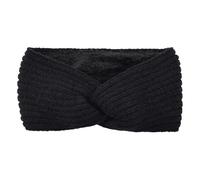 Bandeau Oreille Femme Wide Cross Fleece Lined Knitted Headbands For Woman Solid Warm Hairband Elastic Sports Yoga Headwear Hair Accessories(Black)