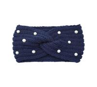 Bandeau Oreille Femme Wide Cross Pearl Hairband For Women Solid Color Warm Elastic Sports Yoga Headwear Hair Accessories(Color14)