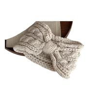 Bandeau Oreille Femme Winter Knitted Headbands Plush Head Bands Women Warm Ear Warmer Cross Knot Turban Headwear Hair Band Accessories(Color 1)
