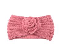 Bandeau Oreille Femme Women Camellia Flower Knitted Headbands Autumn Winter Crochet Head Wrap Wide Hairband Turban Outdoor Ear Warmers(Color 3)