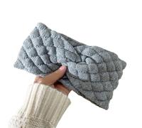 Bandeau Oreille Femme Women Winter Wide Headband Solid Color Knitted Warm Headwrap Girls Elastic Headwear Sports Hair Bands Accessories(Light Grey)