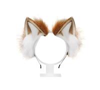 Bandeau Oreilles d'Animal - Renard, Chat, Fourrure - Accessoire pour Fêtes (Marron)