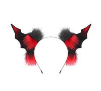 Bandeau oreilles de chauve-souris en fourrure, bandeau de diable, démons, accessoires de Costume pour carnavals Halloween Cosplay, accessoires de fête, fausse fourrure, Black red ears