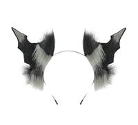 Bandeau oreilles de chauve-souris en fourrure, bandeau de diable, démons, accessoires de Costume pour carnavals Halloween Cosplay, accessoires de fête, fausse fourrure, Black gray ears