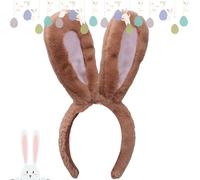 Bandeau Oreilles De Lapin - Cerceau De Cheveux En Velours En Peluche Pour Femmes Et Filles, Accessoire De Costume De Lapin Mignon | Couvre-chef Élastique De Fête De Pâques, Oreilles Floues Douces Pour