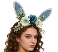 Bandeau oreilles de lapin de Pâques - 26 x 25 cm - Bandeau de lapin de Pâques avec oreilles en tissu | Coiffe mignonne de dessin animé avec motif lurex pour , adultes