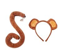 Bandeau Oreilles De Singe ,Bandeau Costume Oreilles De Singe - Kit d'accessoires pour costumes d'animaux,Ensemble bandeau et queue d'oreilles de singe, tenues de Cosplay de singe d'halloween pour four