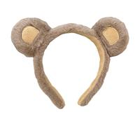 Bandeau oreilles d'ours en peluche, bandeau de maquillage et de lavage du visage marron doux, oreilles d'animaux mignons pour fêtes et photos café