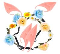 Bandeau Oreilles Fleurs 2 Lots Latex Tissu Ambiance Halloween Noël | Léger et Confortable, Style Féerique Délicat, pour Garçon Fille et Femmes, Écoles et Fêtes