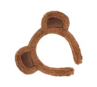 Bandeau Ours - 20 X 18 Cm, Bandeau De Costume Réglable En Peluche, Couvre-chef Avec Oreilles D'animaux Marron, Accessoire Pour Le Visage Lavable En Douceur | Bandea À Oreilles D'ours, Célébratio