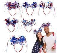 Bandeau patriotique 4 juillet, bandeau patriotique, 6 x 4 juillet, décorations de faveurs, bandeaux patriotiques au design classique pour le jour du souvenir, jour de travail, fête d'anniversaire
