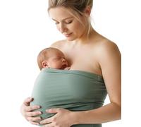 Bandeau Peau à Peau pour Nouveau-Nés - Support Kangourou - Qualité Bio, Couleur Sauge, Taille L