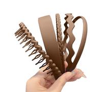 Bandeau peigne à dents - Cerceau de cheveux | Lot de 5 bandeaux en éponge antidérapants pour cheveux - Pour adolescentes - Pour se laver, s'habiller, se maquiller, faire du yoga, usage quotidien