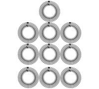 Bandeau Peigne Extensible Circulaire Complet Noir 10 Pièces ABS | Structure Flexible en Plastique ABS, Taille 11,5x11x0,2cm, pour Cheveux Bouclés ou Ondulés