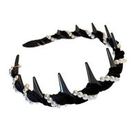 Bandeau perlé, bandeau de perles pour femmes | Broupe de cheveux vague,Bande de dents de mariage non glissée PEP PEUBS PEARL PEARL Hairband Accessoires pour femmes