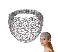 Bandeau perlé floral - Écharpe de cheveux en dentelle | Large dentelle élastique perlée - Foulard large bandeau de perles florales pour femmes, orné de perles ajourées en fleurs de prunier, accessoire