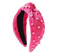 Bandeau Perle Noué Fresh Sweet - Bandeau noué à larges bords avec perles for femme(Rose Pink)