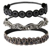Bandeau perlé pour les femmes, 3pcs Bandeau en strass, élégant en cristal élastique, élégant casque de luxe