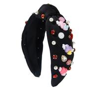 Bandeau, perles à ongles, ailes de diamant, accessoires d'amour, bandeau, ornement de cheveux, femme, noir