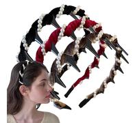 Bandeau Perles pour Filles | 3 Pièces Bandes Cheveux Décoratives | Serre-Têtes à Picots pour Femmes Filles Plage Mariage Soirée École Travail Dîner