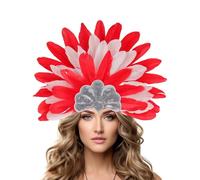 Bandeau Plumes Colorees Carnaval Femme, Coiffe Accessoire Spectacle Chic | Disponible en 12 couleurs vives et eclatantes, parfait pour assortir a vos costumes de scene et tenues festives.