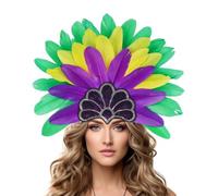 Bandeau Plumes Colorees Carnaval Femme, Coiffe Accessoire Spectacle Chic | Disponible en 12 couleurs vives et eclatantes, parfait pour assortir a vos costumes de scene et tenues festives.