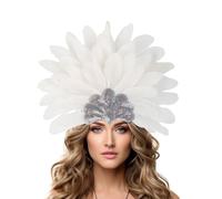 Bandeau Plumes Colorees Carnaval Femme, Coiffe Accessoire Spectacle Chic | Disponible en 12 couleurs vives et eclatantes, parfait pour assortir a vos costumes de scene et tenues festives.