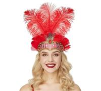 Bandeau Plumes pour Femme Coiffes en plumes et couronne de cristal for femmes(Color3)