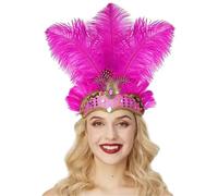 Bandeau Plumes pour Femme Coiffes en plumes et couronne de cristal for femmes(Color7)
