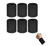 Bandeau Poignet, Sport Serre Poignets Bracelets de Sport élastiques Bandeaux éponge Noirs Poignets Wristbands Bandeaux Anti-Transpiration Coton Protège Poignet pour Gym Tennis Course Basket-Ball