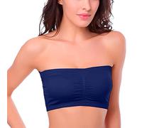 Bandeau Poitrine Femme Coton Tenue de Sport Femme Femmes Soutien-Gorge sans Bretelles Taille Plus Amovible rembourré Haut Extensible Soutien-Gorge sans Grande Taille Tenue de (Navy,M)