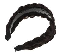 Bandeau Postiche Tressée Six Brins, Large, Synthétique, Couvre Cheveux | Accessoire à Porter , Structure Élastique Épaisse, sans Adhésif, pour Femmes et Mères