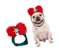 Bandeau pour Animaux de Compagnie à Enfiler pour Les, Green | Accent de flocon de neige en peluche, sangle de tête élastique pour habillage à enfiler, couvre-chef de Costume de