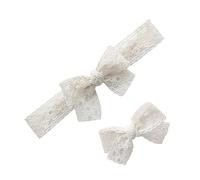 Bandeau pour Bébé 2 Pièces en Tissu Blanc, Accessoire Cheveux