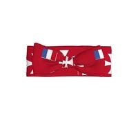 Bandeau pour bébé avec nœud papillon et drapeau des îles Wallis et Futuna - Doux et extensible - Pour nouveau-nés et nourrissons - Joli nœud papillon - Pour fêtes et cadeaux