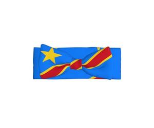 Bandeau pour bébé avec nœud pour bébé Drapeau du Congo, bandeau doux et extensible pour les nouveau-nés et les nourrissons, joli nœud papillon pour fêtes et cadeaux