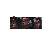 Bandeau pour bébé avec nœud rouge champignons dans le ciel nocturne, bandeau doux et extensible pour nouveau-nés et nourrissons, joli nœud papillon pour fêtes et cadeaux