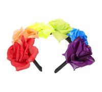 Bandeau pour Cheveux Fleur Rose, Accessoire Simple pour Femmes | Polyester et Tissu, Couleur Vive, pour Mariée, Concours, Fête et Coiffure Rapide