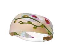 Bandeau pour cheveux White Orchid In The Pond (homme/femme) - Bandeau de course - Évacuation de la transpiration - Idéal pour la salle de sport