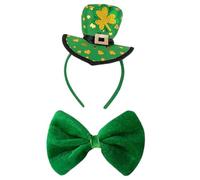 Bandeau pour Chien Saint-Patrick,Accessoire Élastique Doux Vert Confortable pour Animal De Compagnie - Noeud Papillon Fêtard pour Chien,pour Fêtes d'anniversaire Maison Parc Jardin