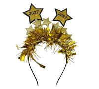 Bandeau pour événement de scène 2027, accessoire pour cheveux du Nouvel An avec étoiles superposées, franges, moments de de vacances, compte à rebours, accessoire pour cheveux,