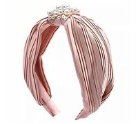Bandeau pour femme avec nœud en perles et tête de mort - Rose