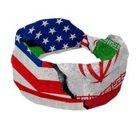 Bandeau pour femme, drapeau de l'Amérique iranienne, antidérapant, large bandeau élastique, bandeau anti-transpiration pour entraînement, yoga, sport, gym, course à pied, fitness