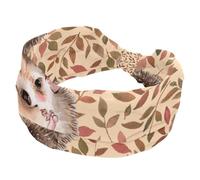 Bandeau pour femme, joli bandeau tendance à motif de feuilles de hérisson, bandeau élastique croisé, turban d'entraînement sportif