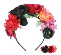 Bandeau pour Femme Rose Fleur Halloween, Accessoire Léger Polyester | Coiffe Festive Orange, Style Réaliste Adorable, pour Festival et Autoportrait, Confort de Port