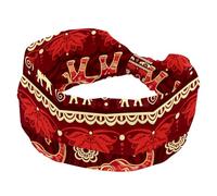 Bandeau pour femme, sans couture, motif éléphants rouges, religion, croyance, yoga, entraînement, bandeau élastique, bandeau doux, turban tendance