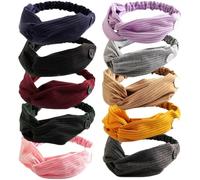 Bandeau pour femmes | 10pcs bandeau avec boutons pour masque facial noué de maquillage multicolore bandeau non glissement Protection d'oreille Bandelle infirmière élastique pour femmes amis hommes